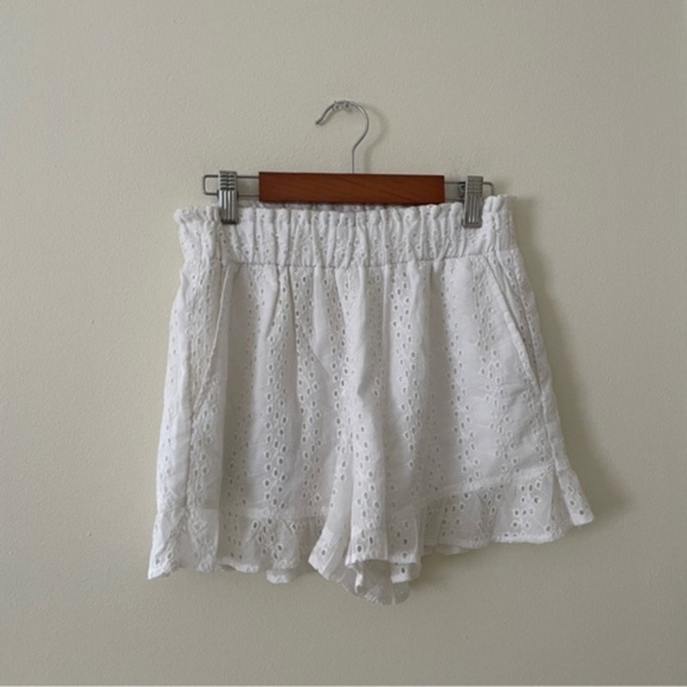 Hollister White Eyelet High Waist Shorts